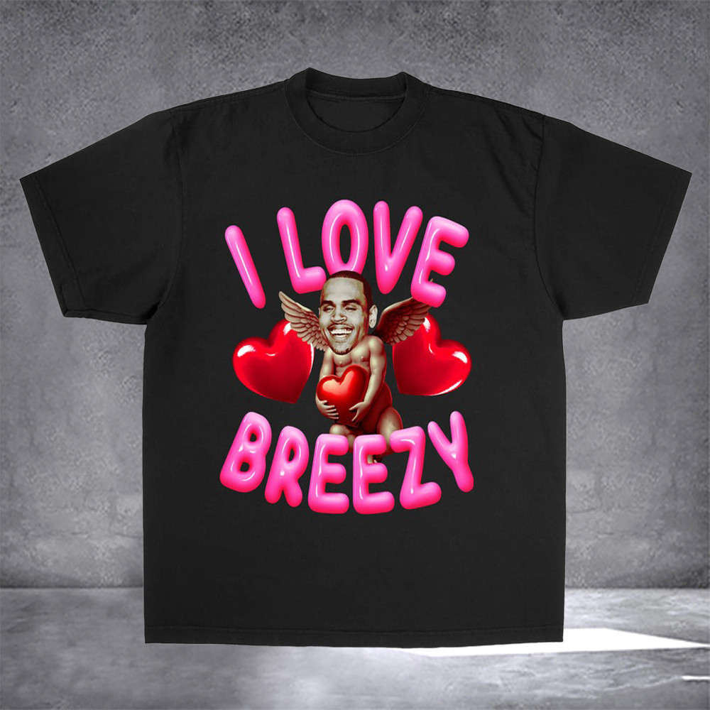 Chris Brown Breezy Bowl 2025 Tour Merch T-Shirt I Love Breezy Cupid Funny Fan Gifts
