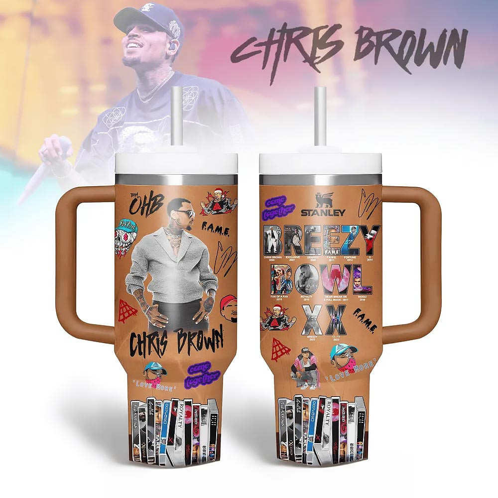 Chris Brown Breezy Bowl XX Tour 2025 Stanley Tumbler Cup Best Gifts For Music Lovers