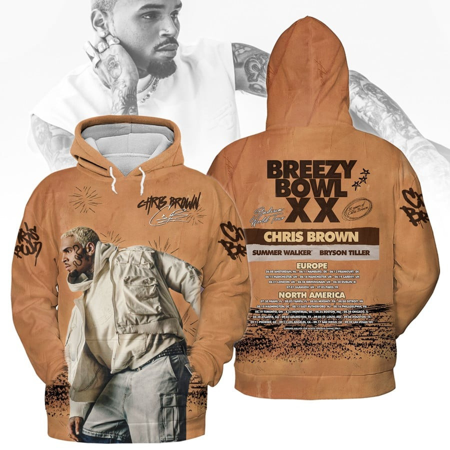 Chris Brown Breezy Bowl XX Tour Hoodie Gifts For Music Lovers