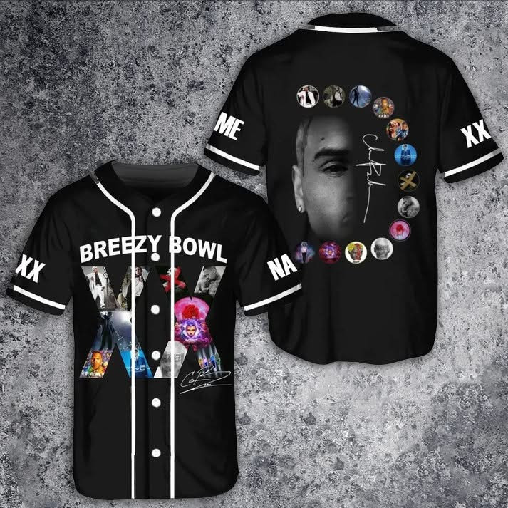 Chris Brown Breezy Bowl XX Tour Merch 2025 Jersey Concert Apparel Gifts For Brothers