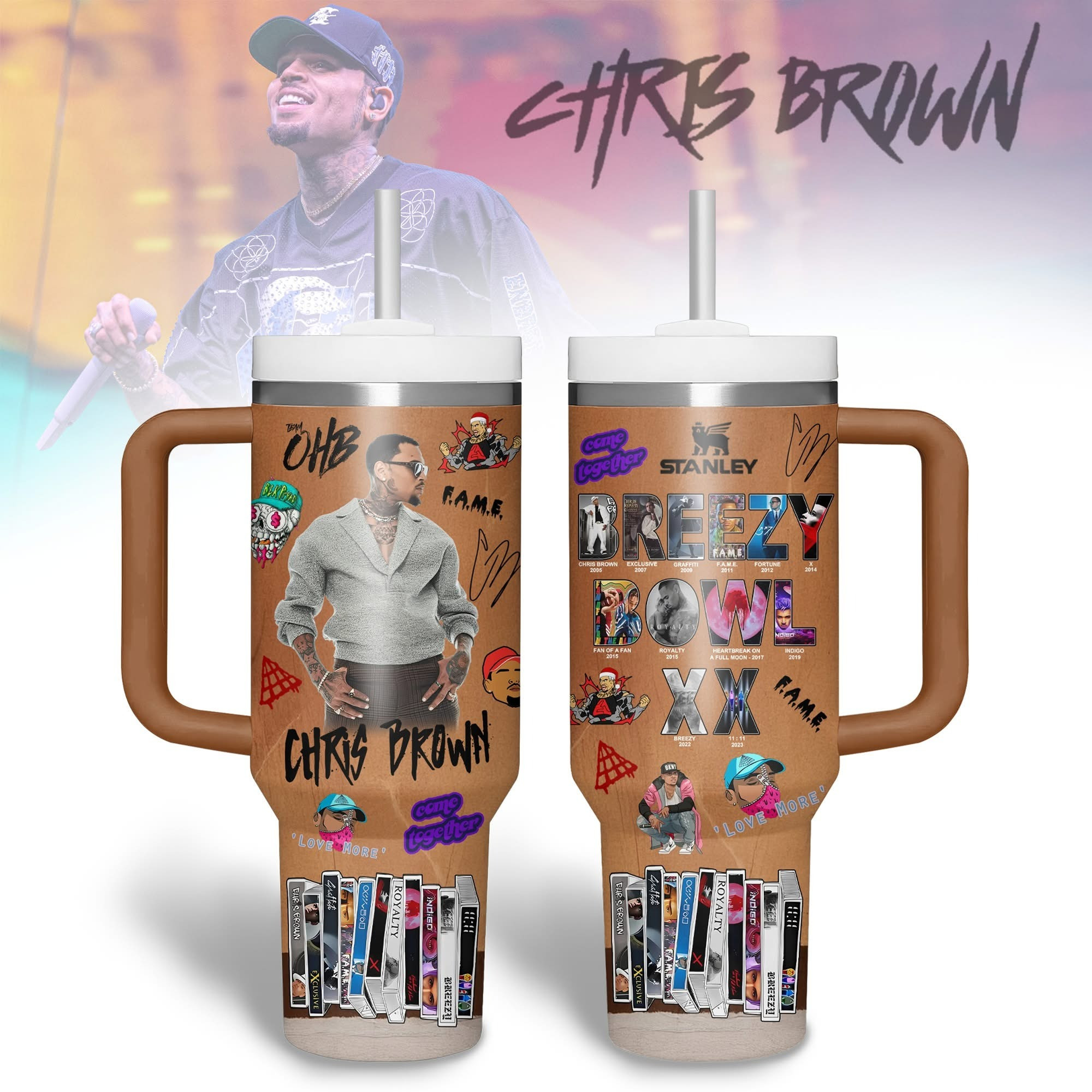 Chris Brown Breezy Bowl XX Tumbler Chris Brown Tour Merchandise Gifts For Fans