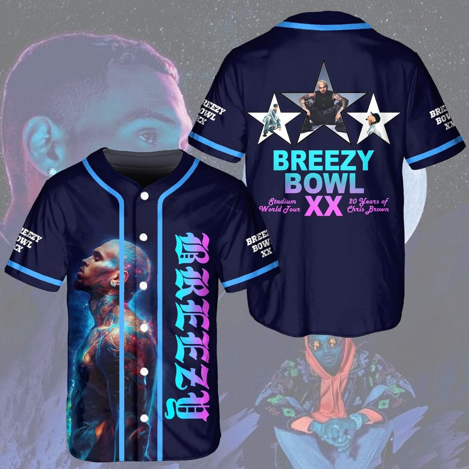 Chris Brown Breezy Bowl XX World Tour Merch 2025 Jersey Concert 20 Years Of Chris Brown