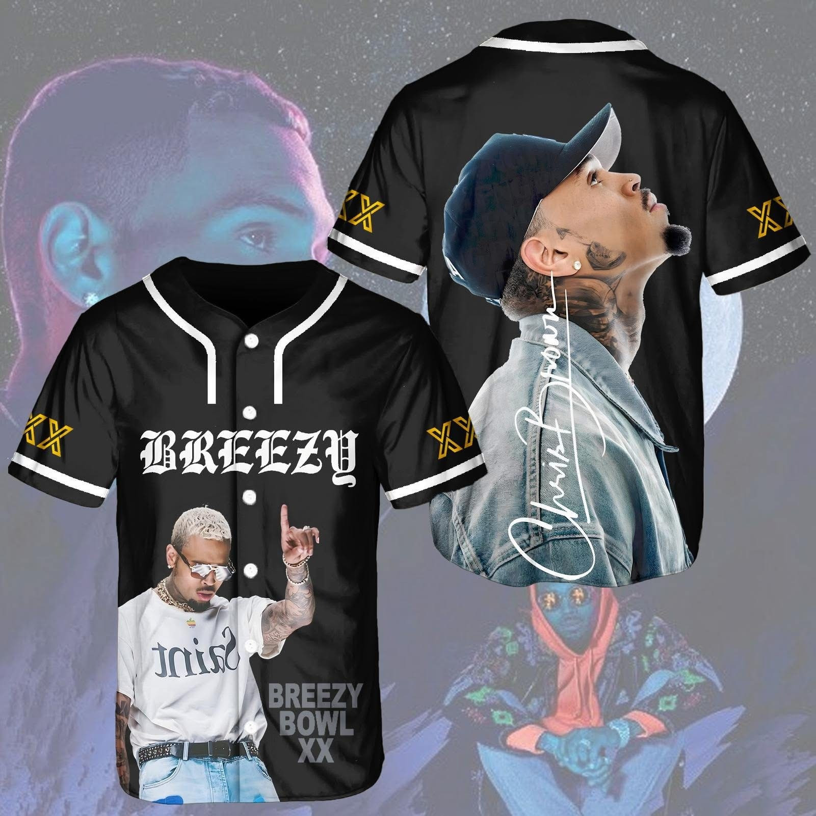 Chris Brown Breezy Bowl XX World Tour Merch 2025 Jersey Concert Clothing Fan Gift Ideas