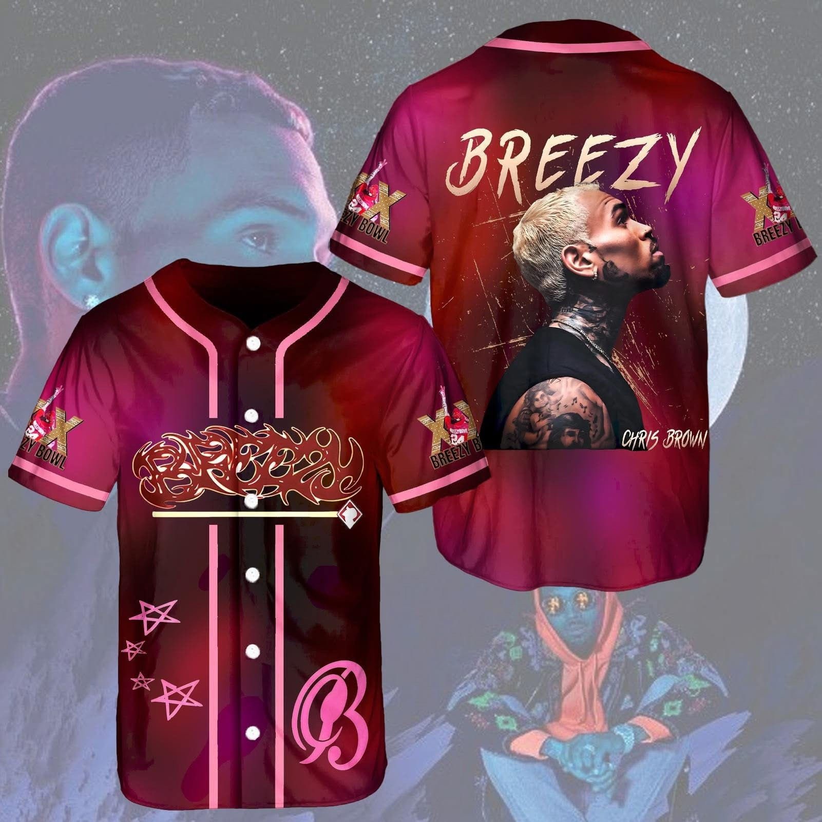 Chris Brown Breezy Bowl XX World Tour Merch 2025 Jersey Concert Cool Fan Merchandise