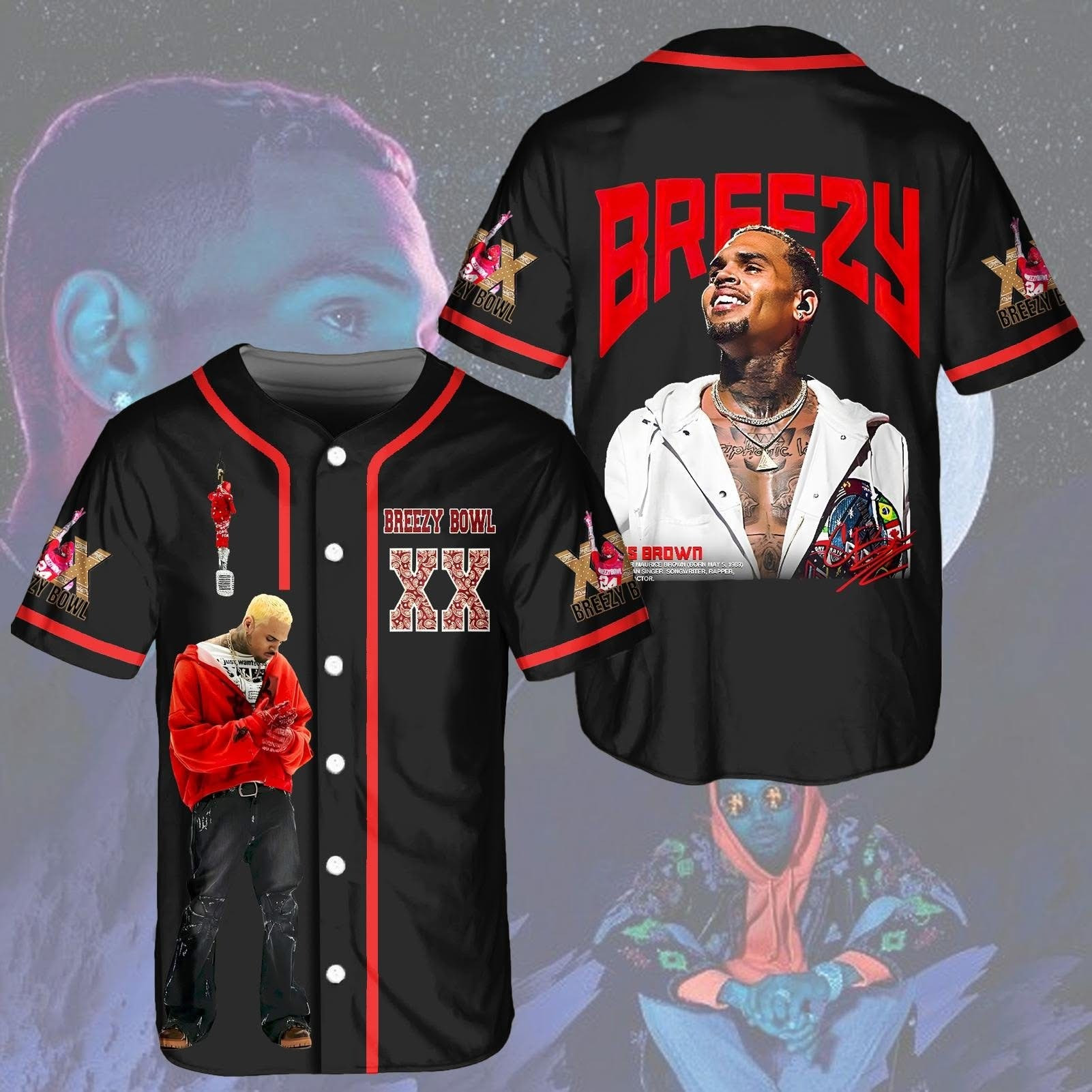 Chris Brown Breezy Bowl XX World Tour Merch 2025 Jersey Concert Fan Apparel Unique Gifts