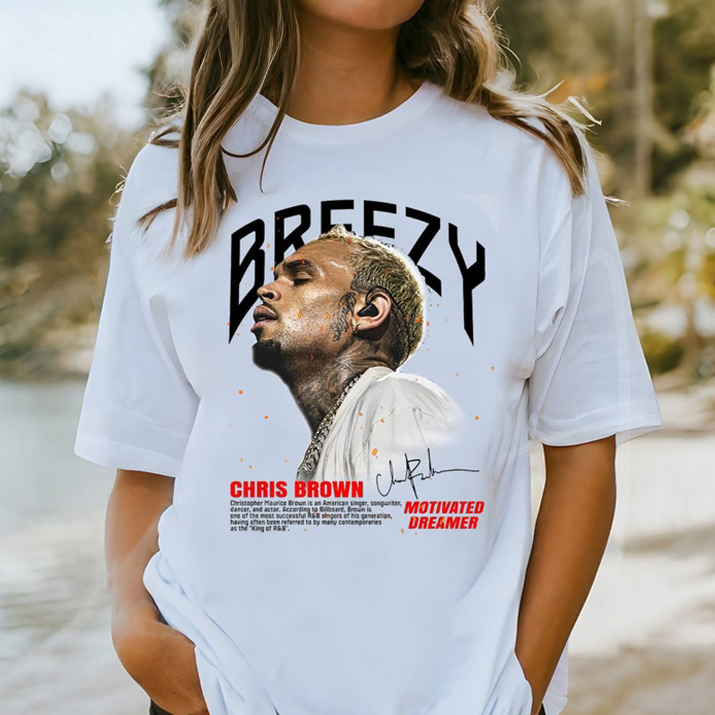 Chris Brown Breezy Graphic T-Shirt Chris Brown Merch Cool Gifts For Music Lovers
