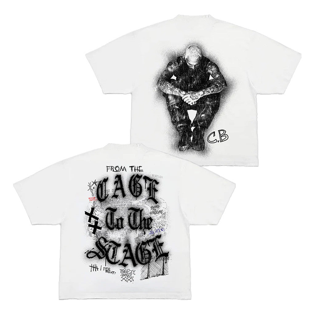 Chris Brown Merch Tour 2025 Cage To The Stage T-Shirt Gifts For Besties Chris Brown Merch Tour 2025 Cage To The Stage T-Shirt Gifts For Besties