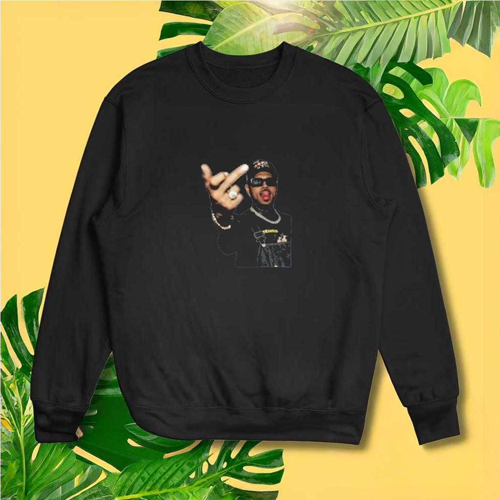 Chris Brown Middle Finger Funny Sweatshirt 2025 Chris Brown Merch Gifts For Fans Chris Brown Middle Finger Funny Sweatshirt 2025 Chris Brown Merch Gifts For Fans