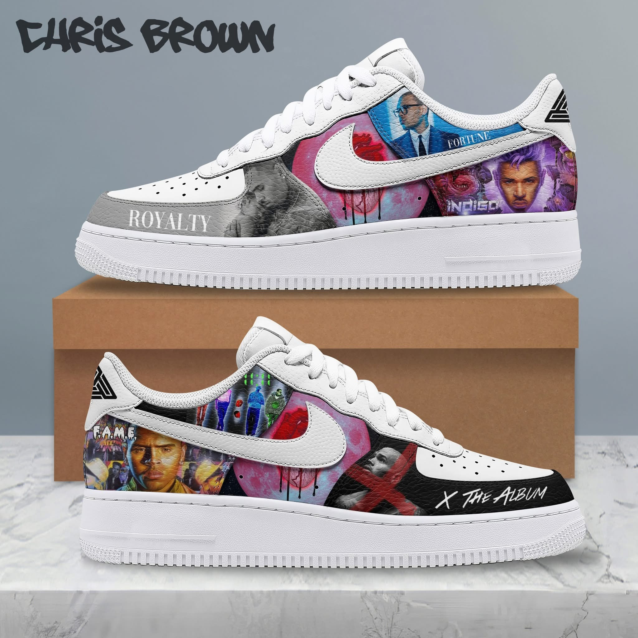 Chris Brown Nike Air Force 1 Shoes Sneakers Merchandise Best Fan Gifts For Him Her