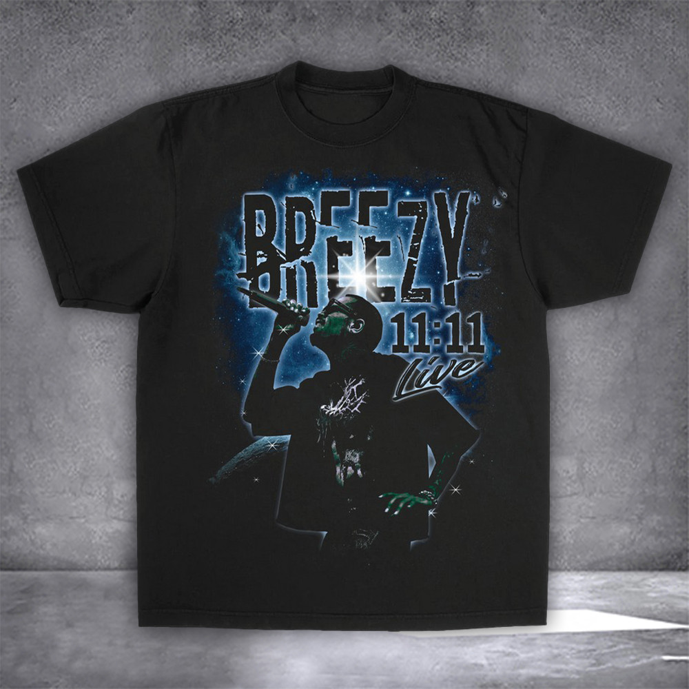 Chris Brown Shirt 11:11 Live In Space Chris Brown Breezy Bowl 2025 Tour Merch T-Shirt