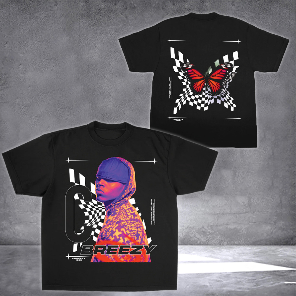 Chris Brown Shirt Exclusive Checkered Chris Brown Breezy Bowl 2025 Tour Merch Fan Gifts