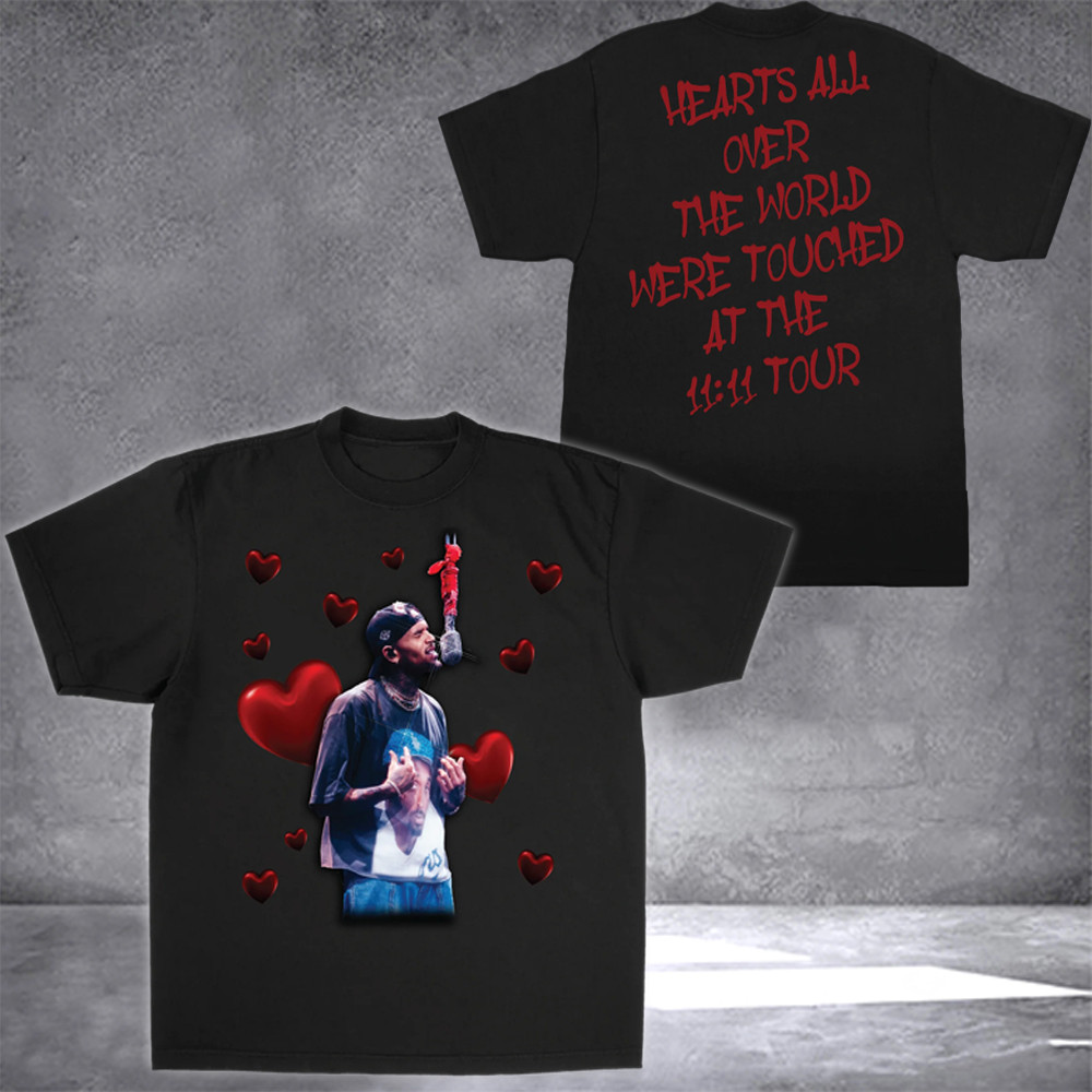 Chris Brown Shirt Heartfelt 11:11 Tour Chris Brown Breezy Bowl 2025 Tour Merch Fan Gifts