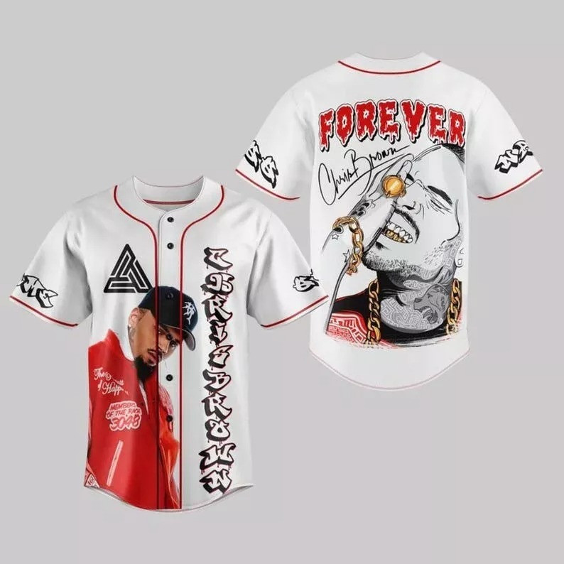 Chris Brown Tour Breezy Bowl 2025 Baseball Jersey Chris Brown Concert Merch
