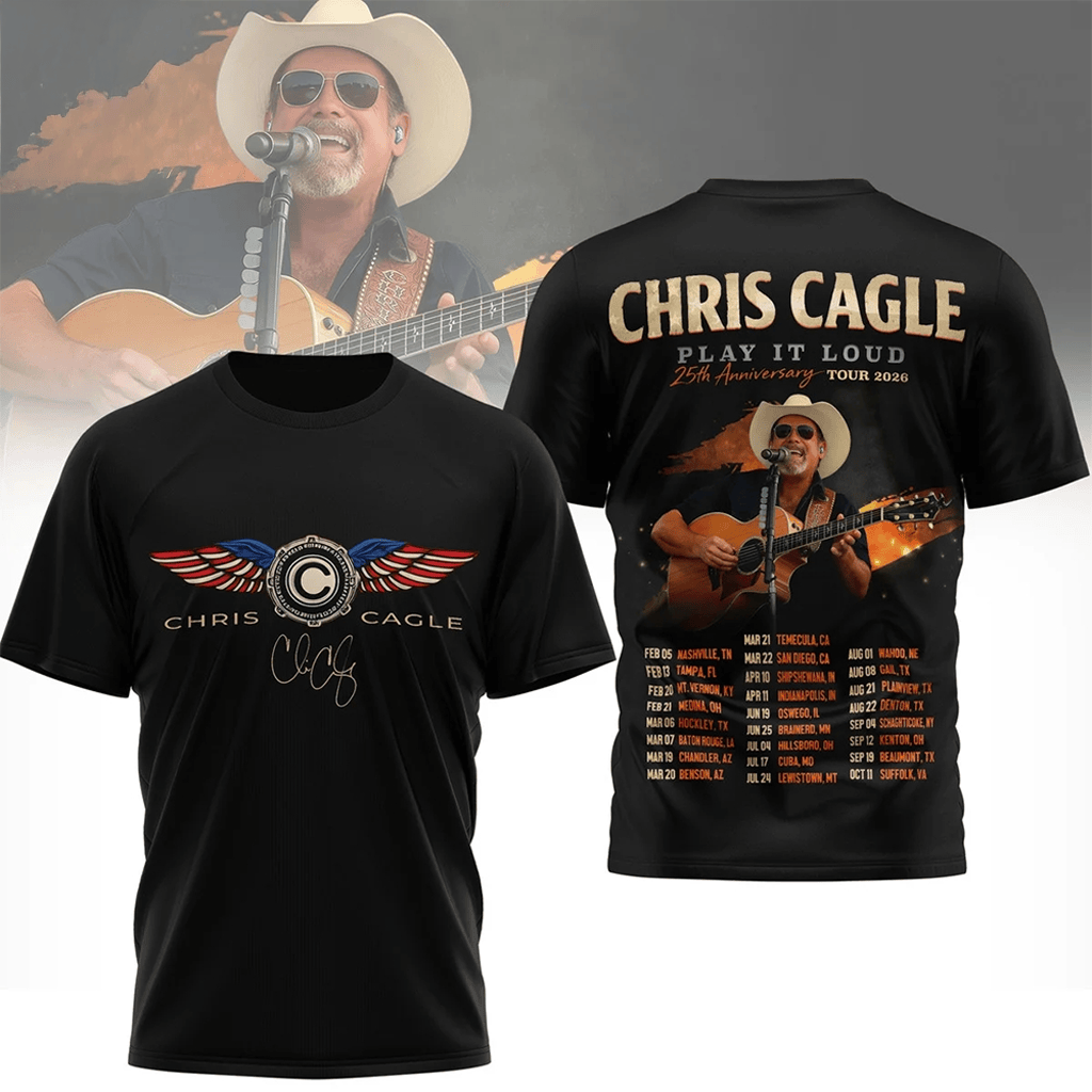 Chris Cagle Play It Loud 25Th Anniversary Tour 2026 Shirt Country Music Fan Merch Dad Gifts