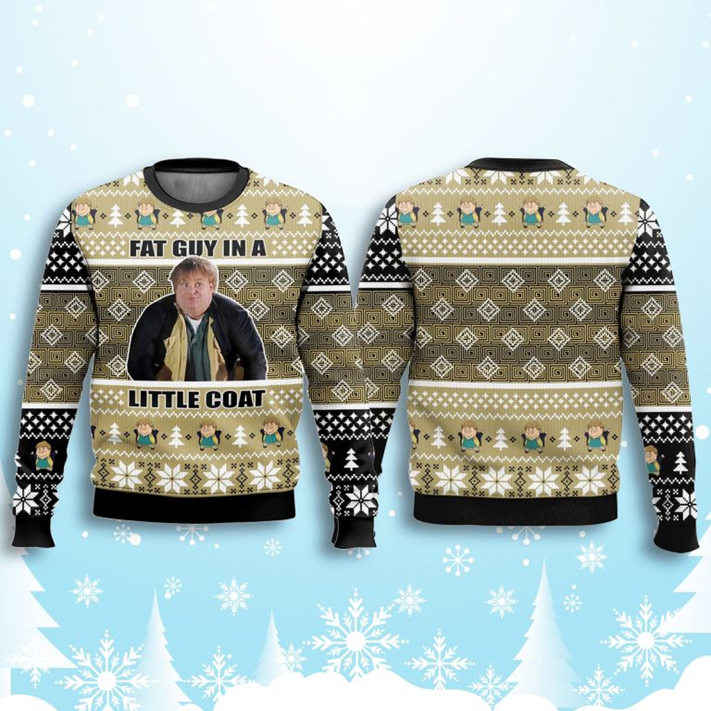 Chris Farley Fat Guy In A Little Coat Ugly Christmas Sweater Xmas Gifts For Him