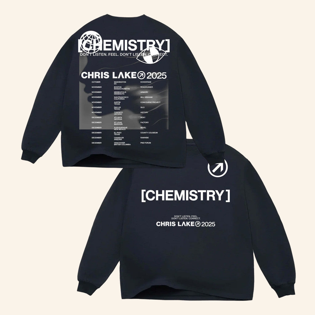Chris Lake Merch Chemistry Tour Long Sleeve Shirt Chemistry Album Tour 2025 Apparel Fan Merchandise Chris Lake Merch Chemistry Tour Long Sleeve Shirt Chemistry Album Tour 2025 Apparel Fan Merchandise