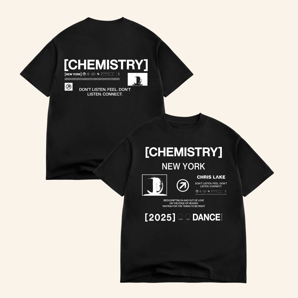 Chris Lake Merch New York Dance T-Shirt Black New York Chemistry Album Tour 2025 Apparel Merch Chris Lake Merch New York Dance T-Shirt Black New York Chemistry Album Tour 2025 Apparel Merch