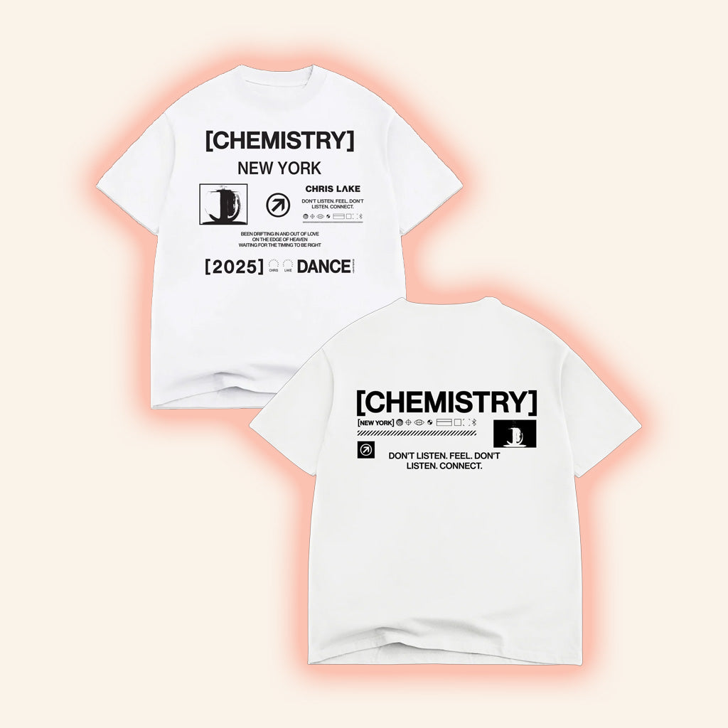 Chris Lake Merch New York Dance T-Shirt White New York Chemistry Album Tour 2025 Apparel Merch Chris Lake Merch New York Dance T-Shirt White New York Chemistry Album Tour 2025 Apparel Merch