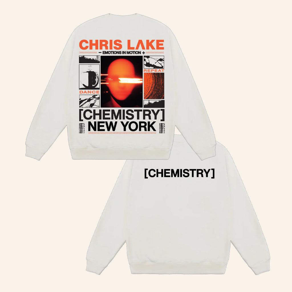 Chris Lake Merch New York Head Sweatshirt White New York Chemistry Album Tour 2025 Apparel Chris Lake Merch New York Head Sweatshirt White New York Chemistry Album Tour 2025 Apparel