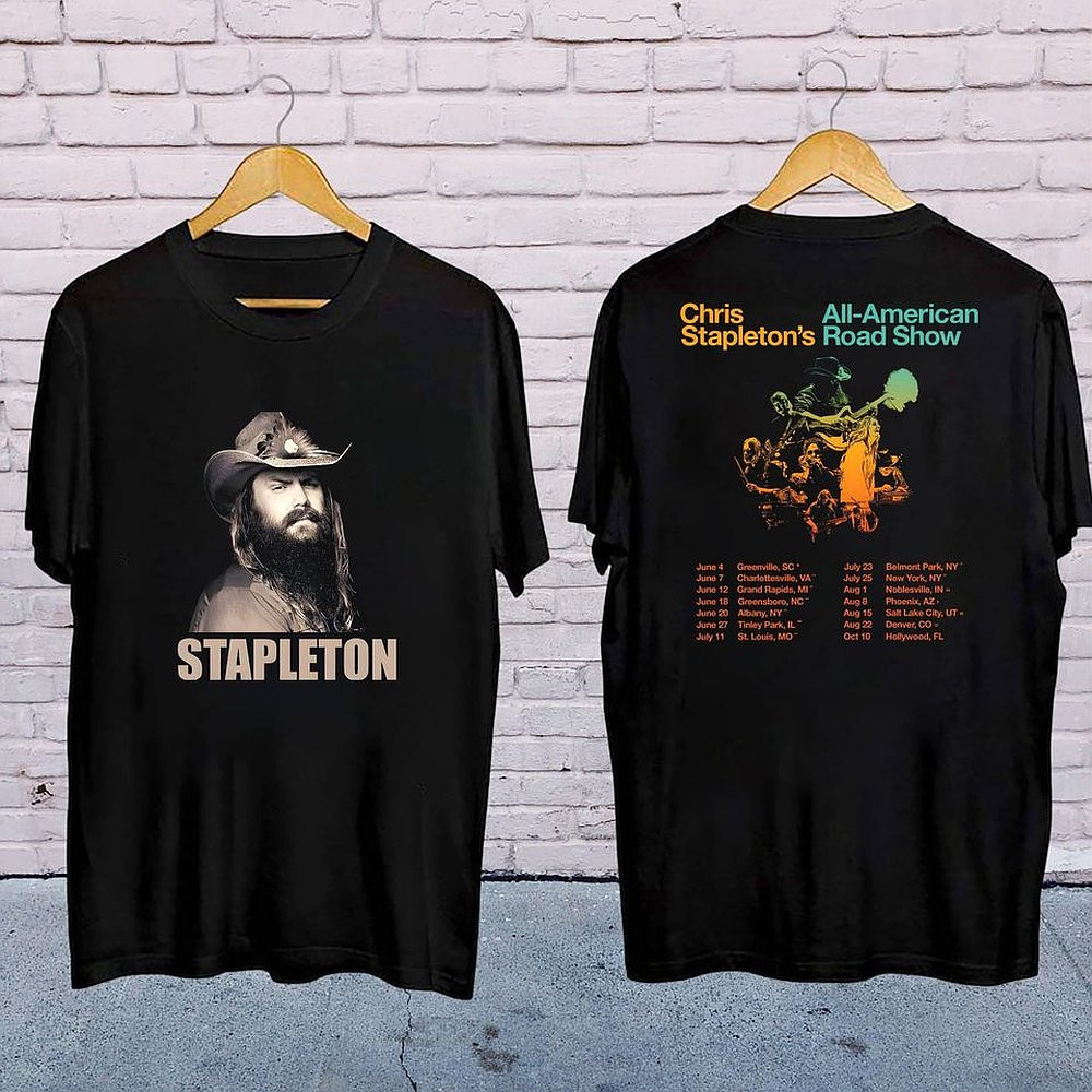 Chris Stapleton All American Road Tour 2025 T-Shirt Country Music Merch Best Gift For Fans