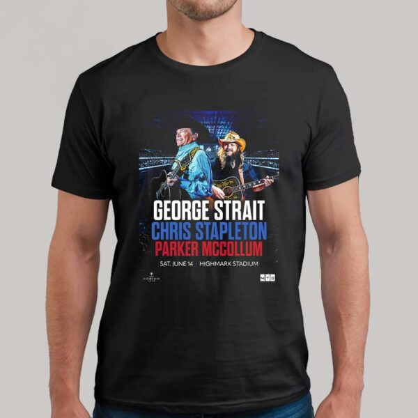 Chris Stapleton And George Strait With Parker McCollum New York Shirt Gifts For Grandpa