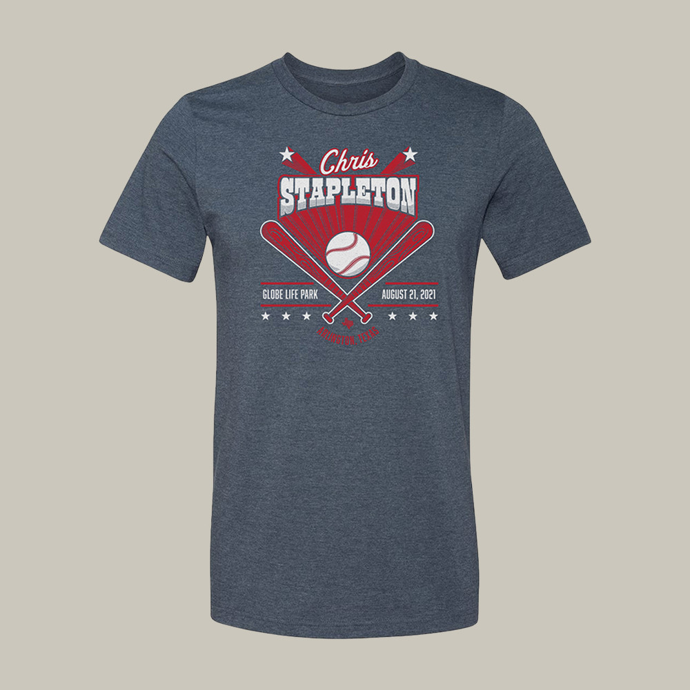 Chris Stapleton Arlington Bats T-Shirt Chris Stapleton Merch Present Idea For Baseball Fans