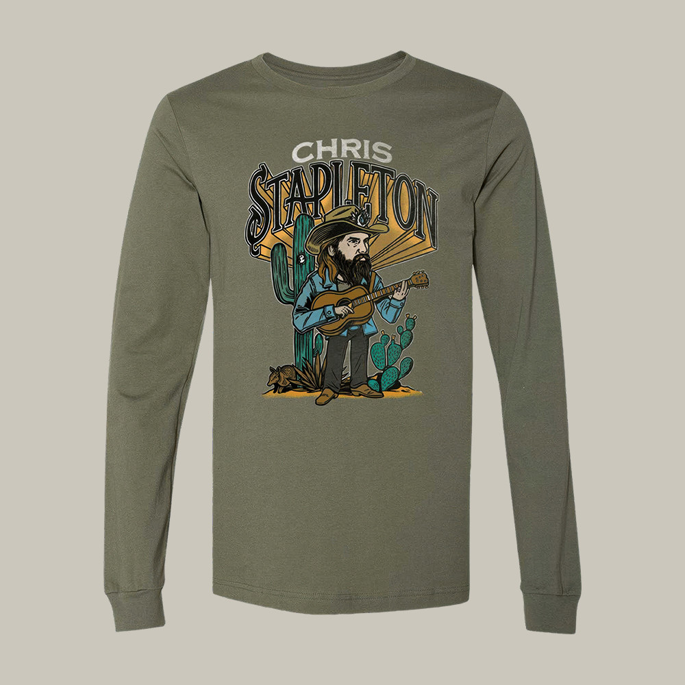 Chris Stapleton Character Long Sleeve Shirt Music Apparel Gift For Chris Stapleton Lovers