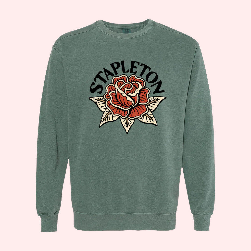 Chris Stapleton Merch Stapleton Rose Crewneck Sweatshirt Gifts For Boyfriend Chris Stapleton Merch Stapleton Rose Crewneck Sweatshirt Gifts For Boyfriend