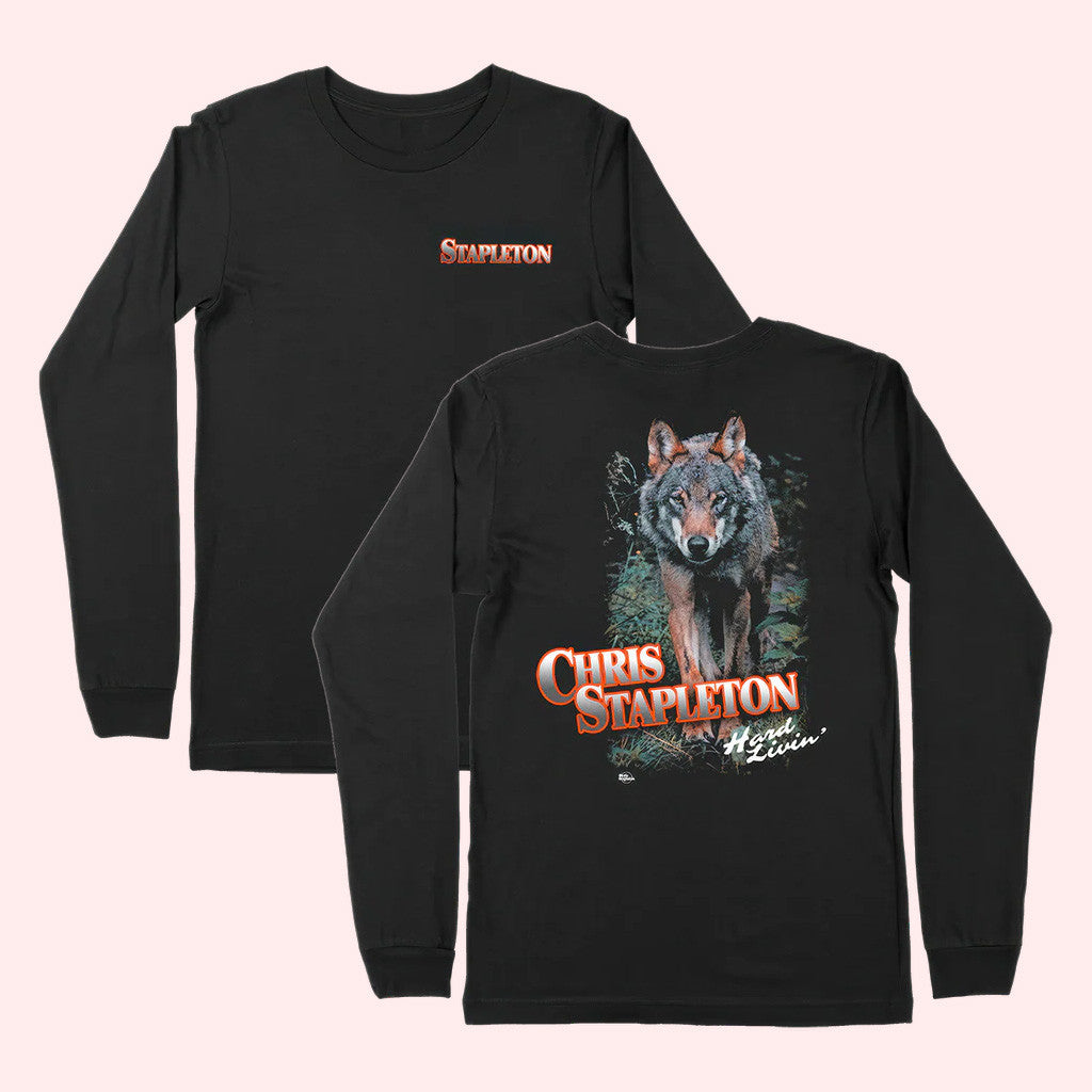 Chris Stapleton Merch Stapleton Wolf Long Sleeve T-Shirt Gifts For Brother Chris Stapleton Merch Stapleton Wolf Long Sleeve T-Shirt Gifts For Brother