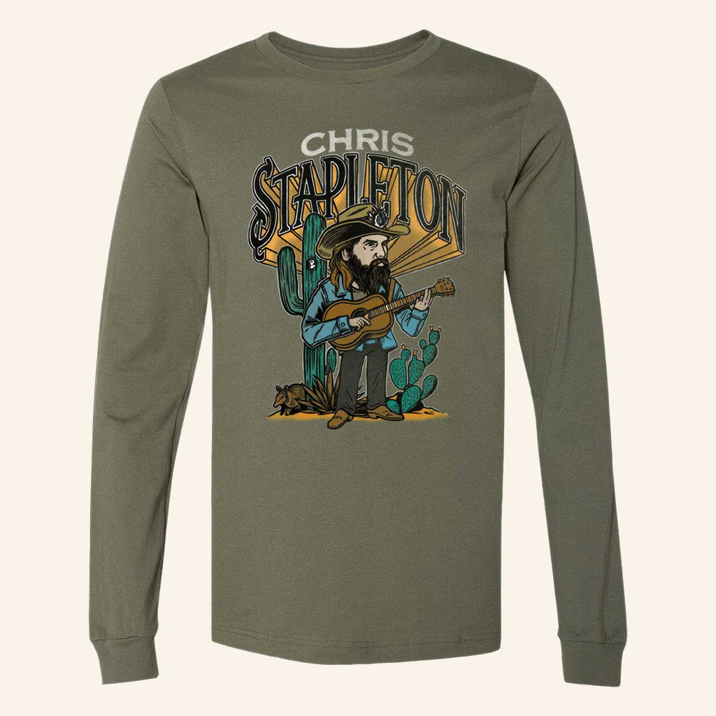 Chris Stapleton Merch Tour 2025 Character Long Sleeve T-Shirt Gifts For Fans Chris Stapleton Merch Tour 2025 Character Long Sleeve T-Shirt Gifts For Fans