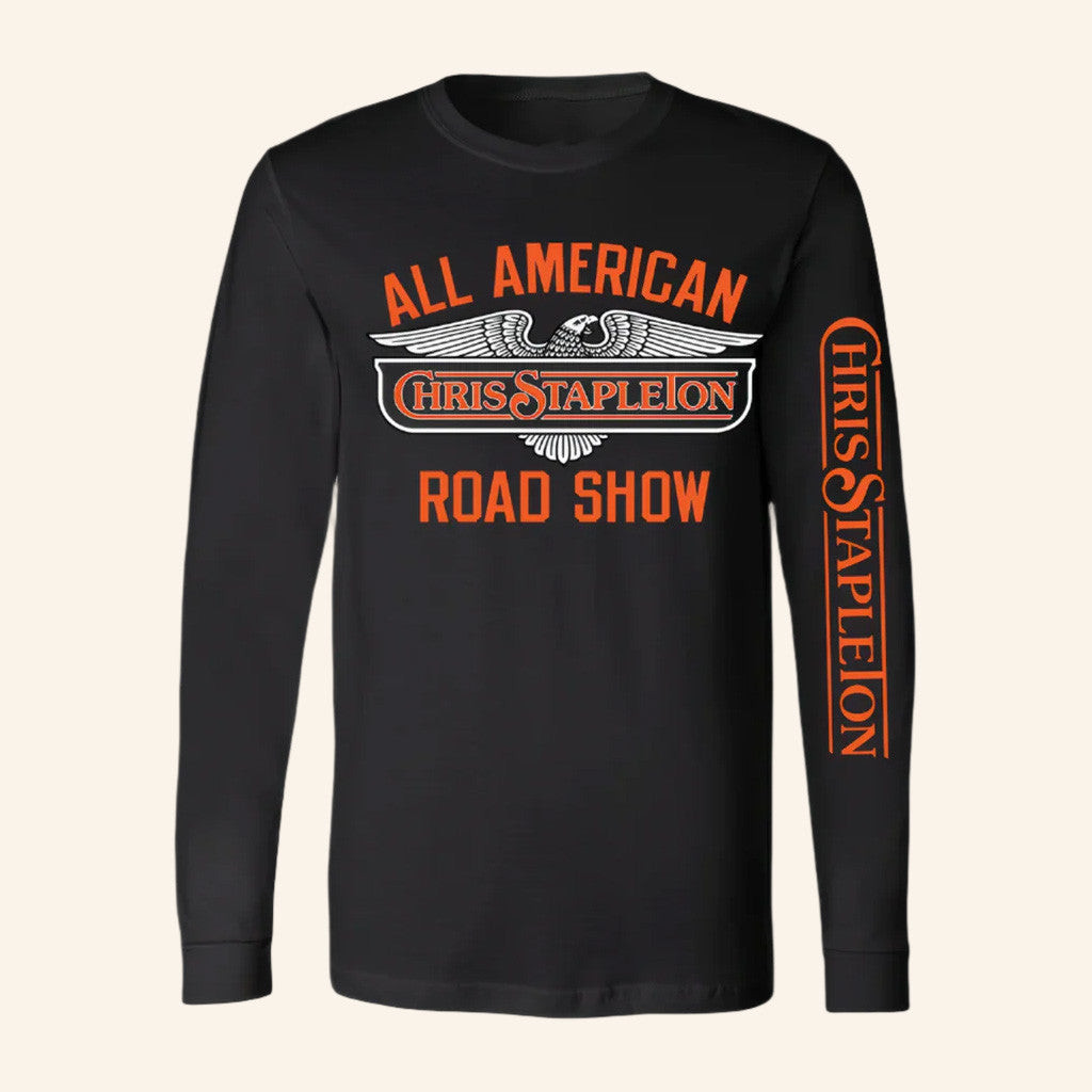 Chris Stapleton Merch Tour 2025 Triumph Eagle Design Long Sleeve T-Shirt Gifts For Music Lovers Chris Stapleton Merch Tour 2025 Triumph Eagle Design Long Sleeve T-Shirt Gifts For Music Lovers