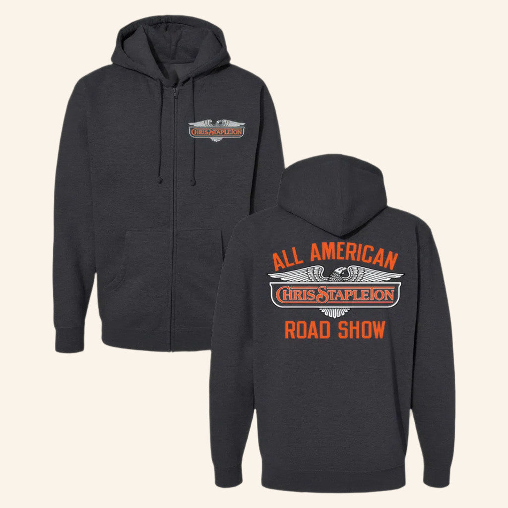 Chris Stapleton Merch Tour 2025 Triumph Eagle Design Zip Hoodie Gifts For Father Chris Stapleton Merch Tour 2025 Triumph Eagle Design Zip Hoodie Gifts For Father