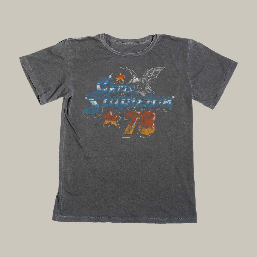 Chris Stapleton Midnight Rider Eagle & Stars T-Shirt Country Music Tee Chris Stapleton Fan Gift