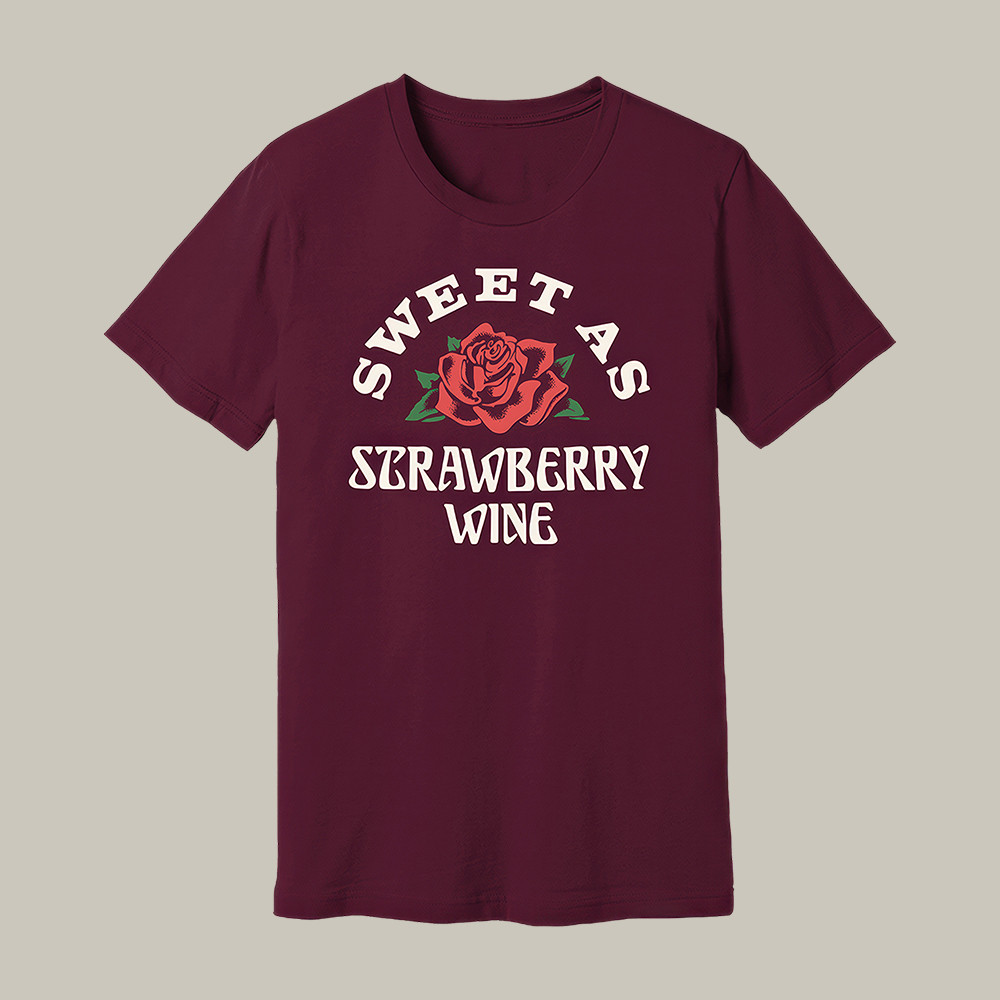 Chris Stapleton Sweet As Strawberry Wine Maroon T-Shirt Music Concert Tee Fan Gift For Him
