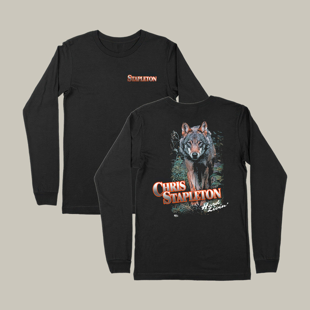 Chris Stapleton Wolf Long Sleeve Shirt Country Music Apparel Wolf Lover Gift For Fans