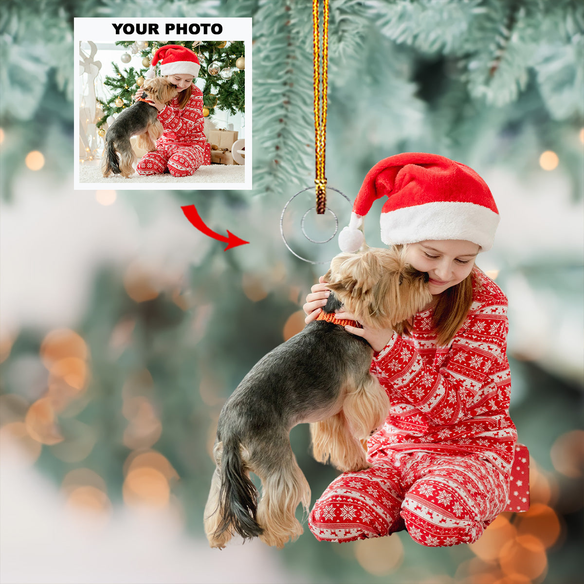 Chrismas Friend Personalized Photo Mica Ornament Christmas Gift For Friends Family members