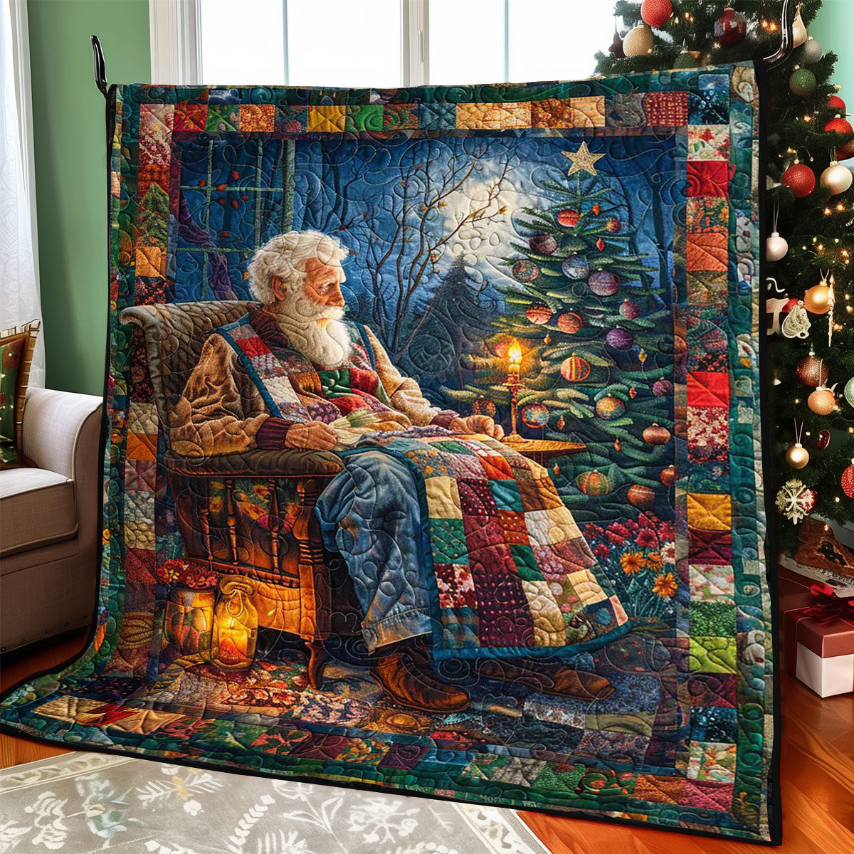 Chrismas Night Quilt Blanket Couch Blanket Best Special Birthday Gifts For Grandma