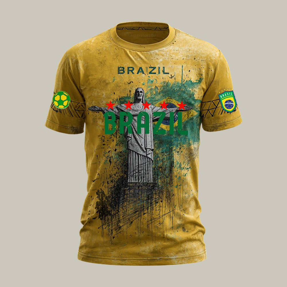 Christ The Redeemer Team Brazil Soccer T-Shirt FIFA World Cup 2026 Clothes Unique Gift For Father