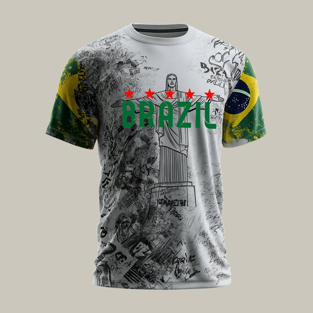 Christ the Redeemer Team Brazil T-Shirt 2026 FIFA World Cup Shirt Gift For Father's Day