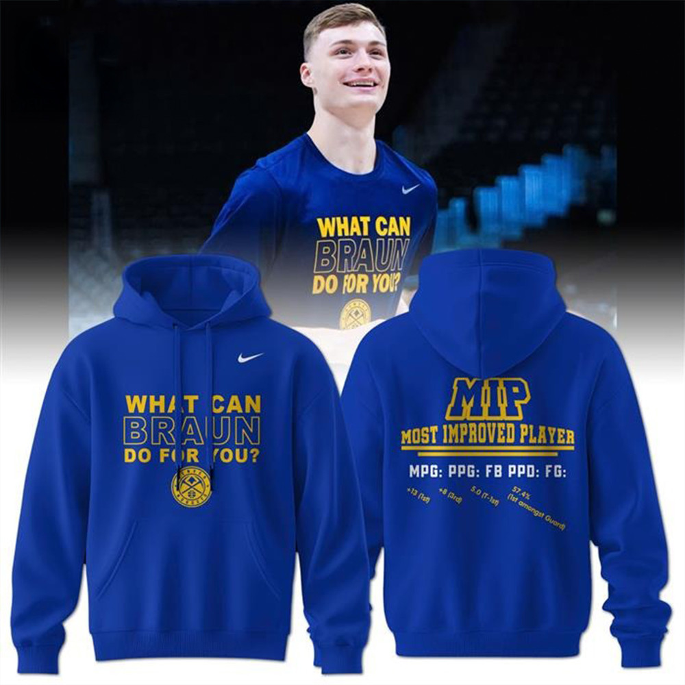 Christian Braun MIP Denver Nuggets Hoodie Gift Ideas For Basketball Lovers