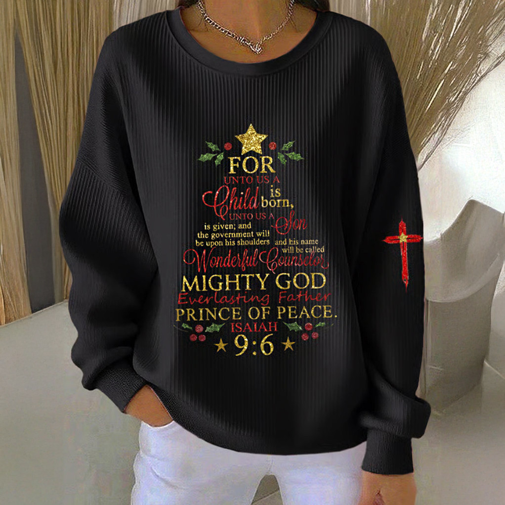 Christian Christmas Faith Cross Sweatshirt Bible Verse Apparel Best Present For Wife