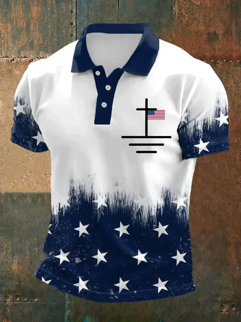 Christian Cross American Faith Polo Shirt Patriotic Apparel In God We Trust Best Gift For Believers