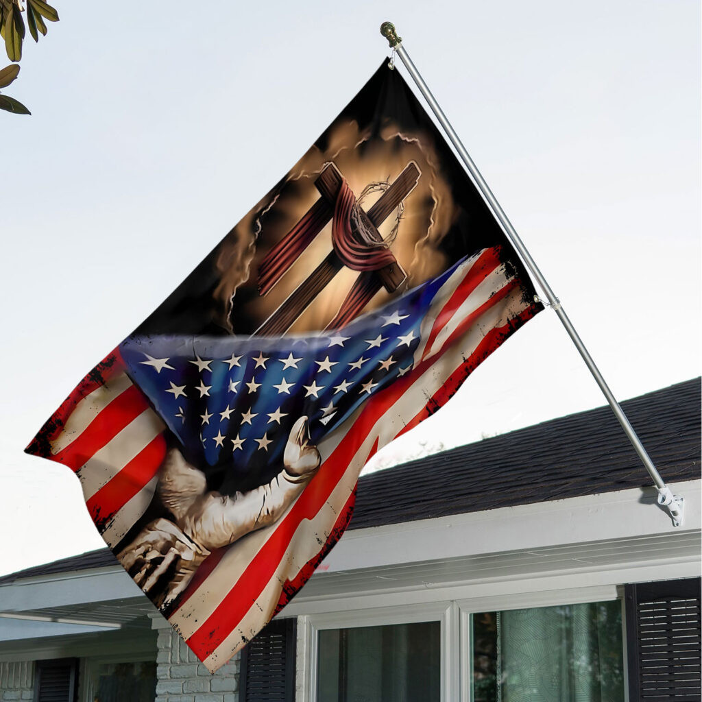 Christian Cross American Flag Outdoor Decorations Gifts For Religious