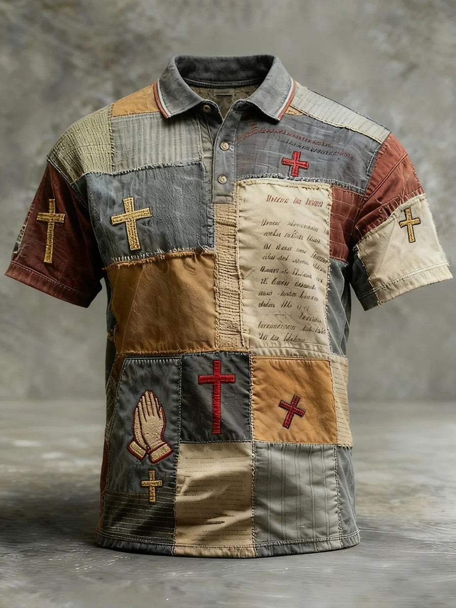 Christian Cross Faith Polo Shirt Men Jesus Apparel Graphic Tees Gift For Believers