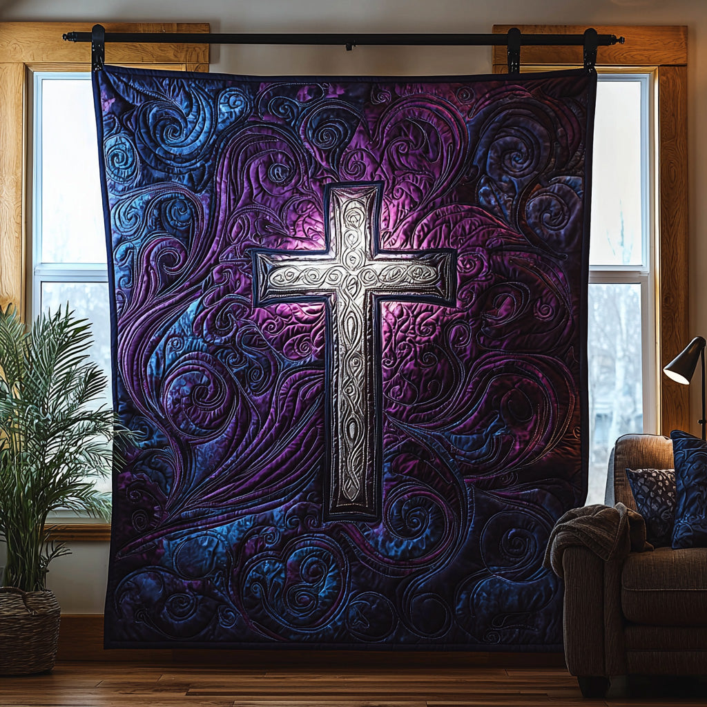 Christian Cross Glory Quilted Blanket Christmas Bedroom Decor Halloween Gift Ideas
