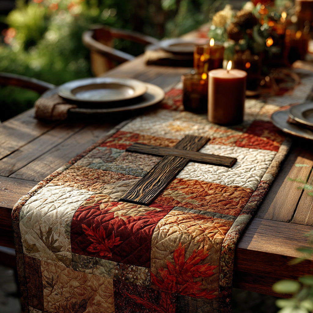 Christian Cross Spirit Quilted Table Runner Kitchen Table Decor Ideas Great Christian Gifts