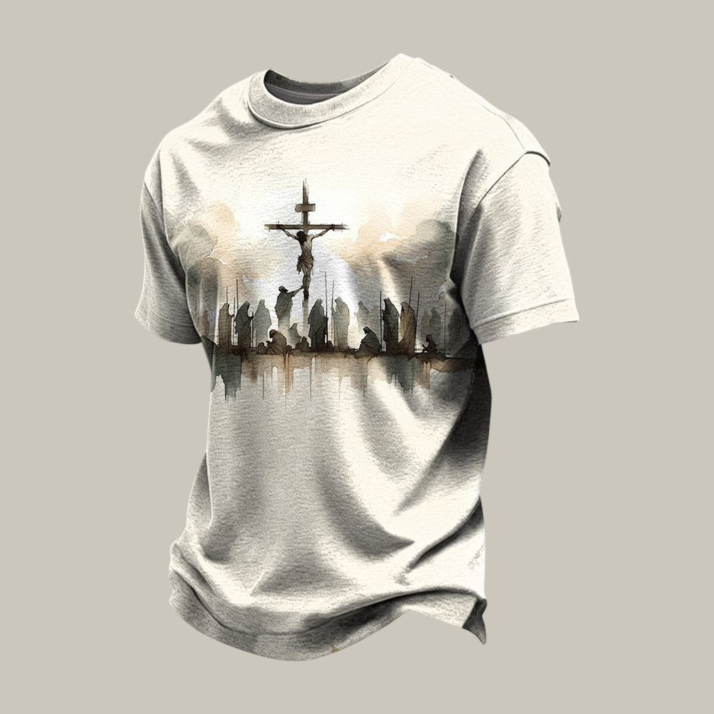 Christian Cross Vintage T-Shirt Jesus Apparel Christian Gift For Father's Day