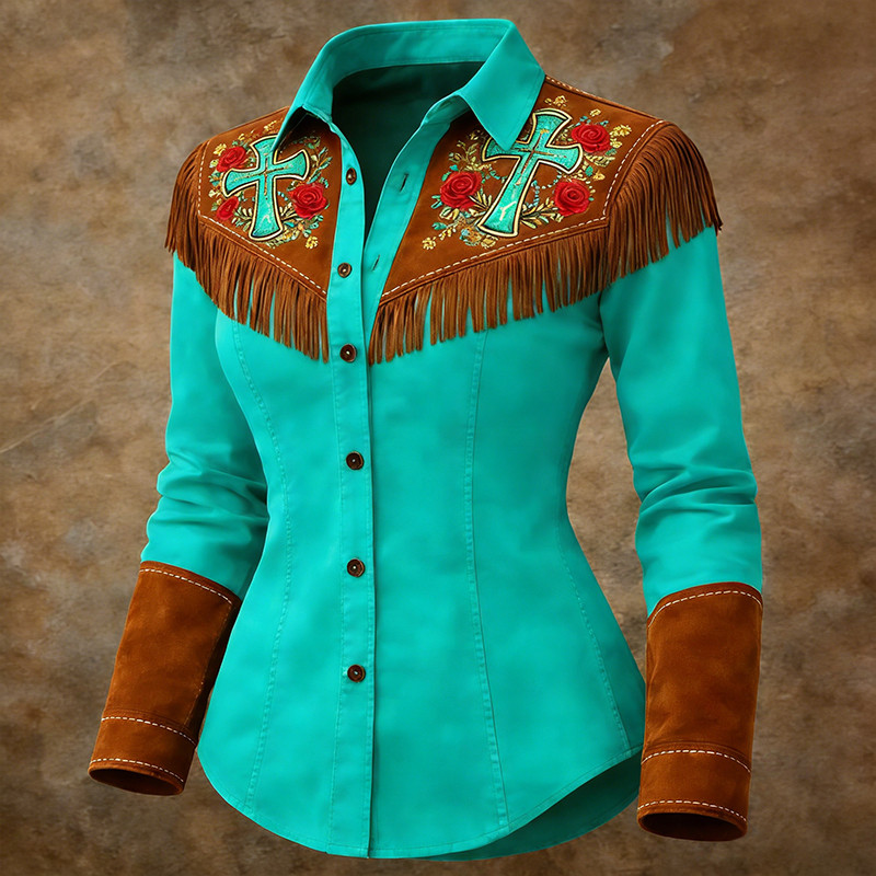 Christian Faith Art Floral Button Up Long Sleeve Shirt Faith Based Apparel Cool Gift For Christians