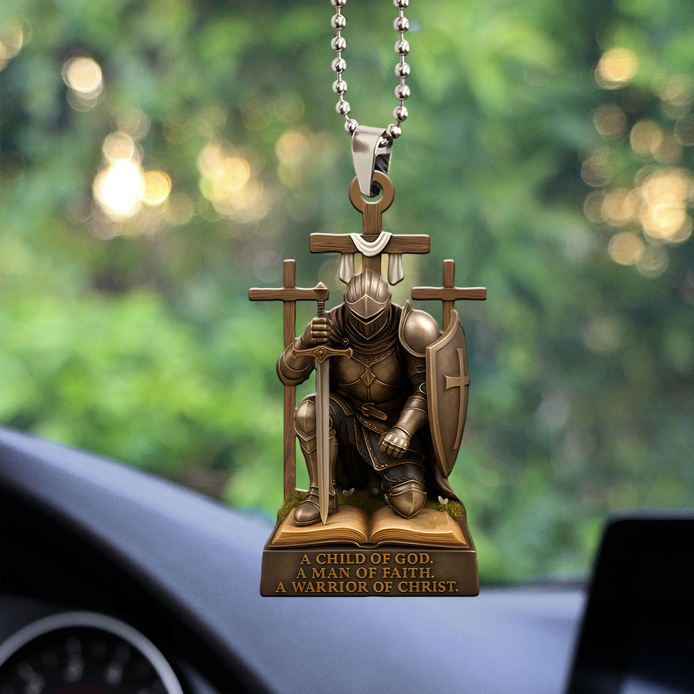 Christian Faithful Knight A Child Of God Car Ornament Car Hanging Decor Religious Gifts