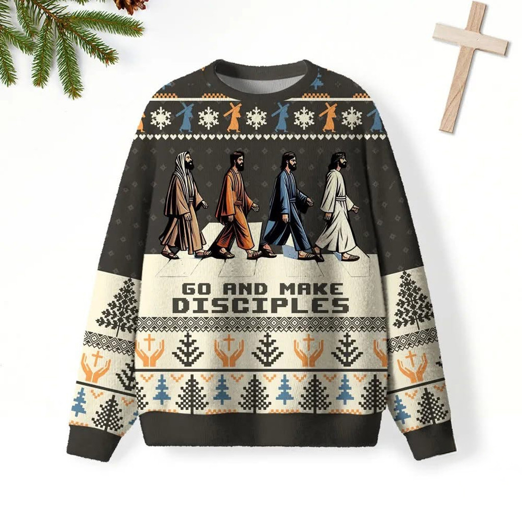 Christian Go And Make Disciples Ugly Christmas Sweater 2025 Winter Apparel Religious Gifts Christian Go And Make Disciples Ugly Christmas Sweater 2025 Winter Apparel Religious Gifts
